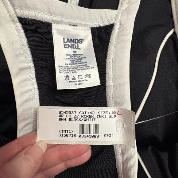 High Neck Zip Front Racerback Tankini Swimsuit Top - Size: 10 Long - NWT - Picture 10 of 11